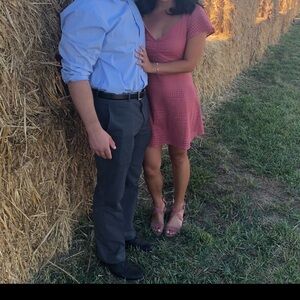 Francesca's Collections Coral Lace-Trimmed Dress